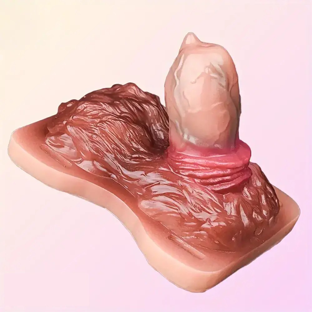 Colorful silicone strap-on grinder dildo with straps, photo 1