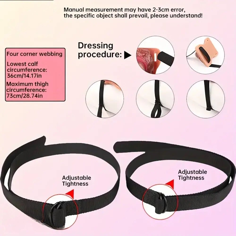Colorful silicone strap-on grinder dildo with straps, photo 11