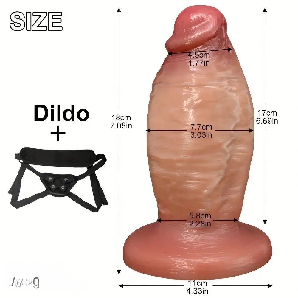 Flesh tone silicone strap-on harness dildo, photo 15