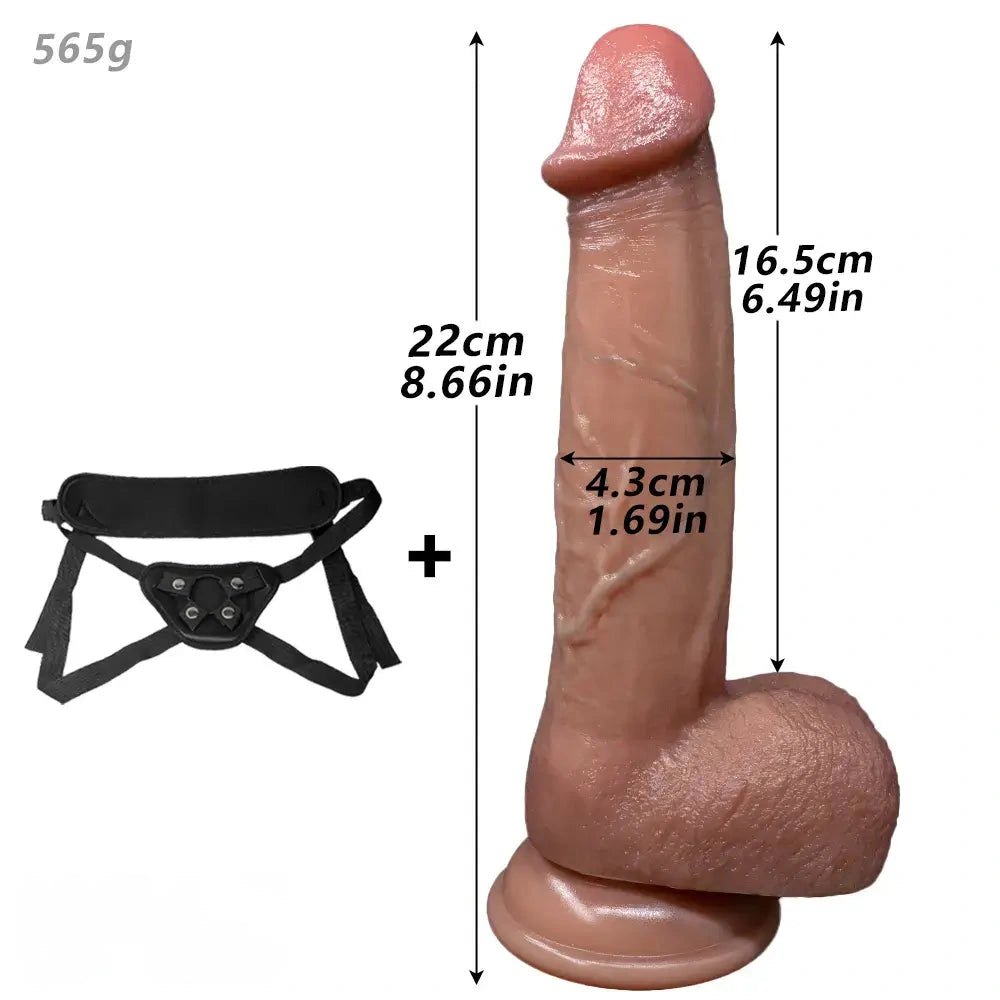 Flesh tone silicone strap-on dildo, photo 16