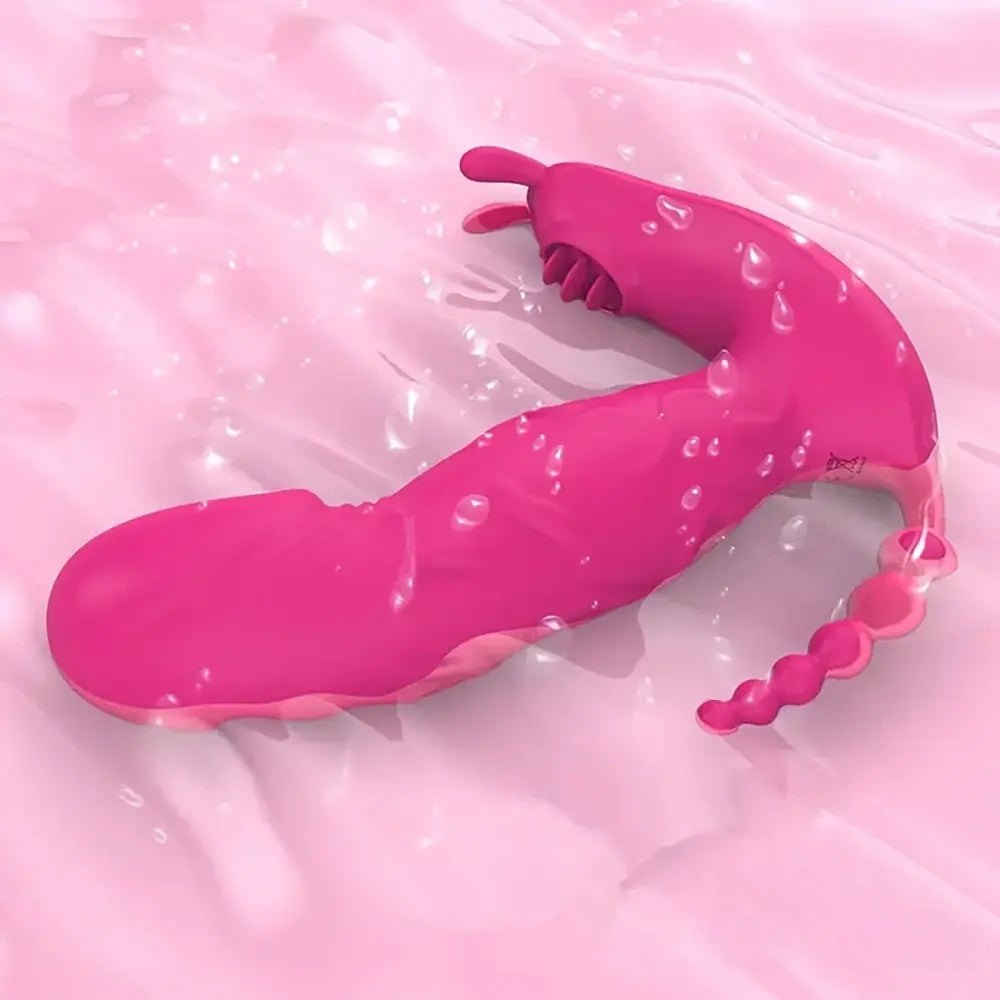 Rose Red wearable rabbit-style tapping vibrator