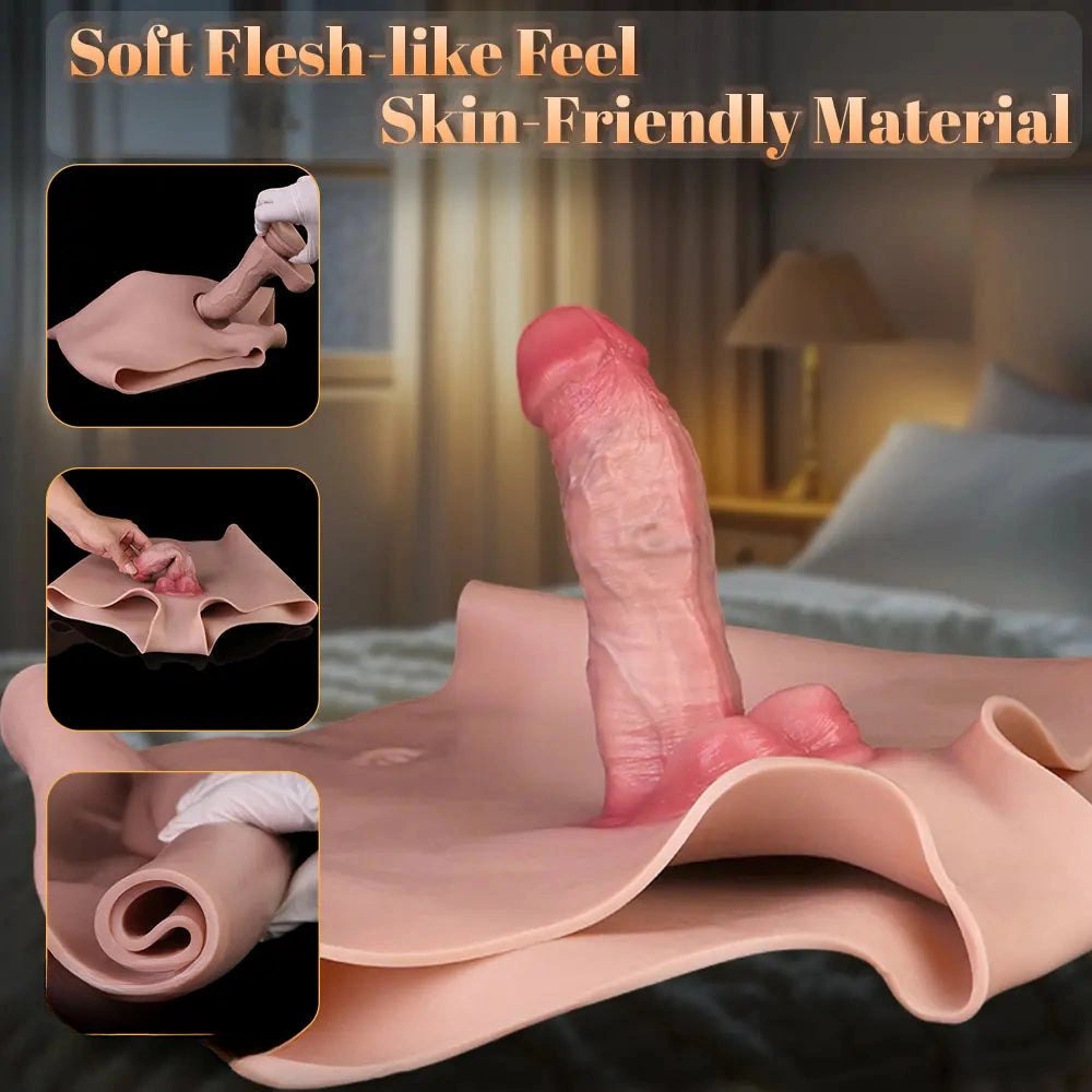 Flesh tone thick wearable dildo sheath, photo 11