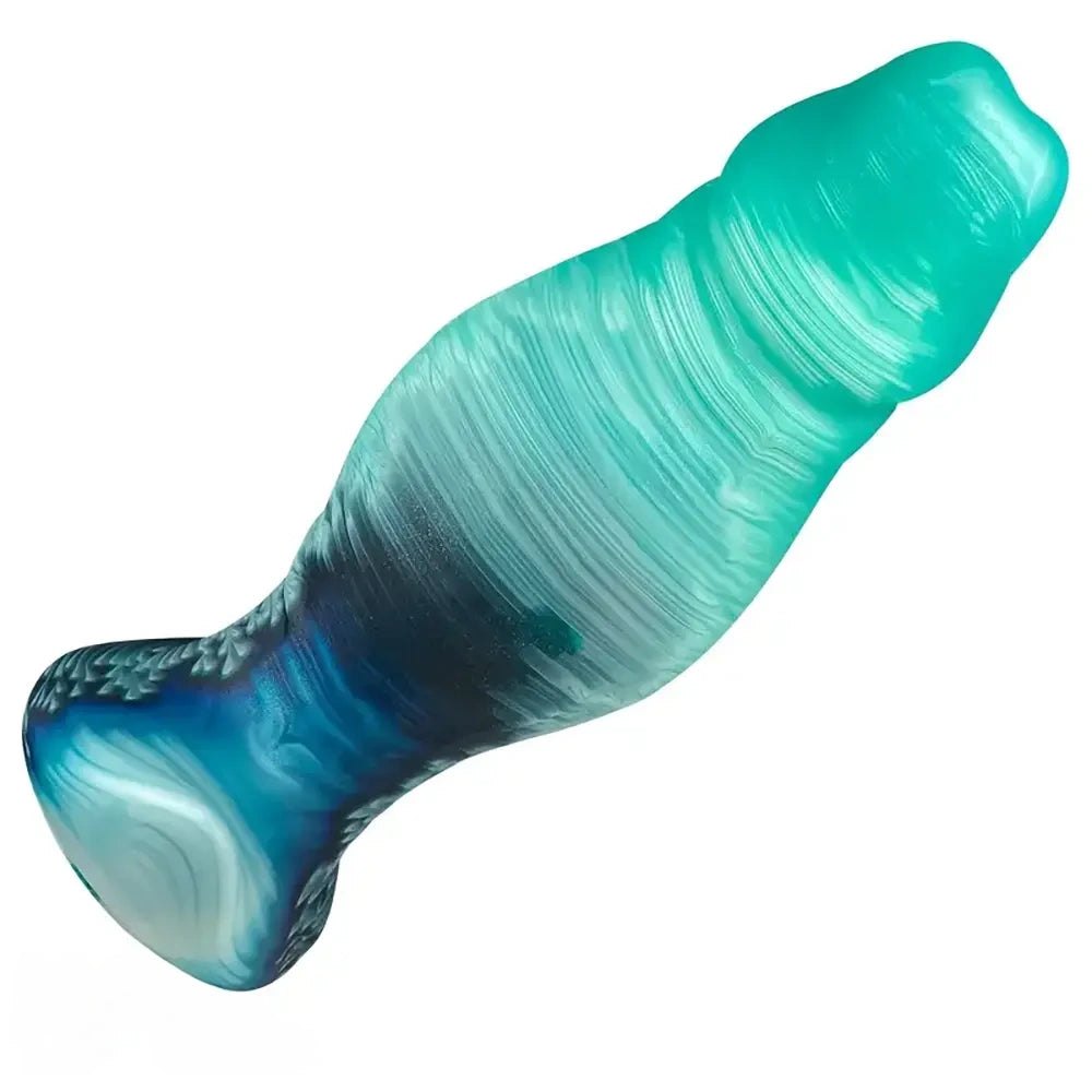 Green veined silicone butt plug, photo 10