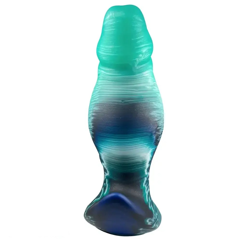 Green veined silicone butt plug, photo 2