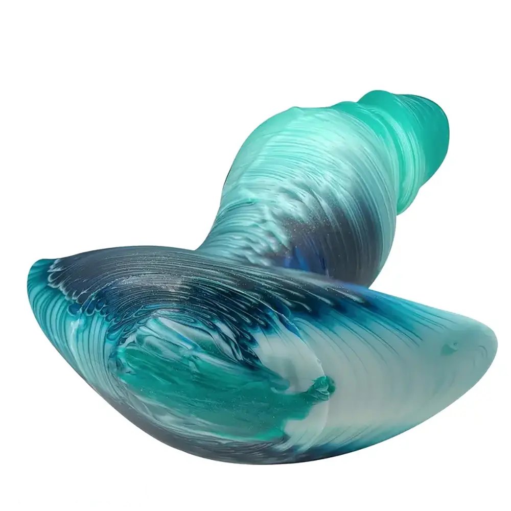 Green veined silicone butt plug, photo 6