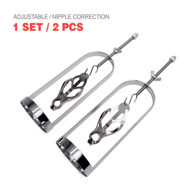 Silver stainless steel adjustable nipple clamps, photo 8