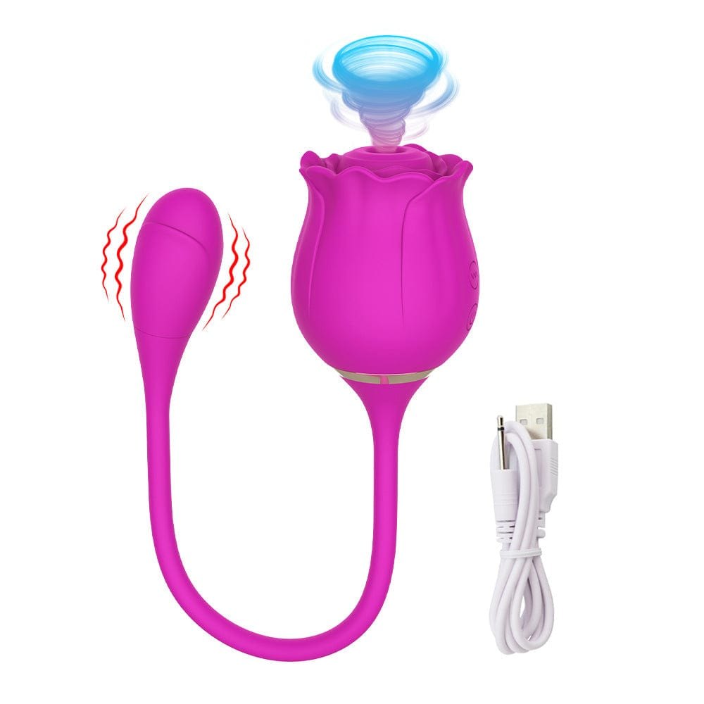 Purple rose shaped silicone g-spot vibrator