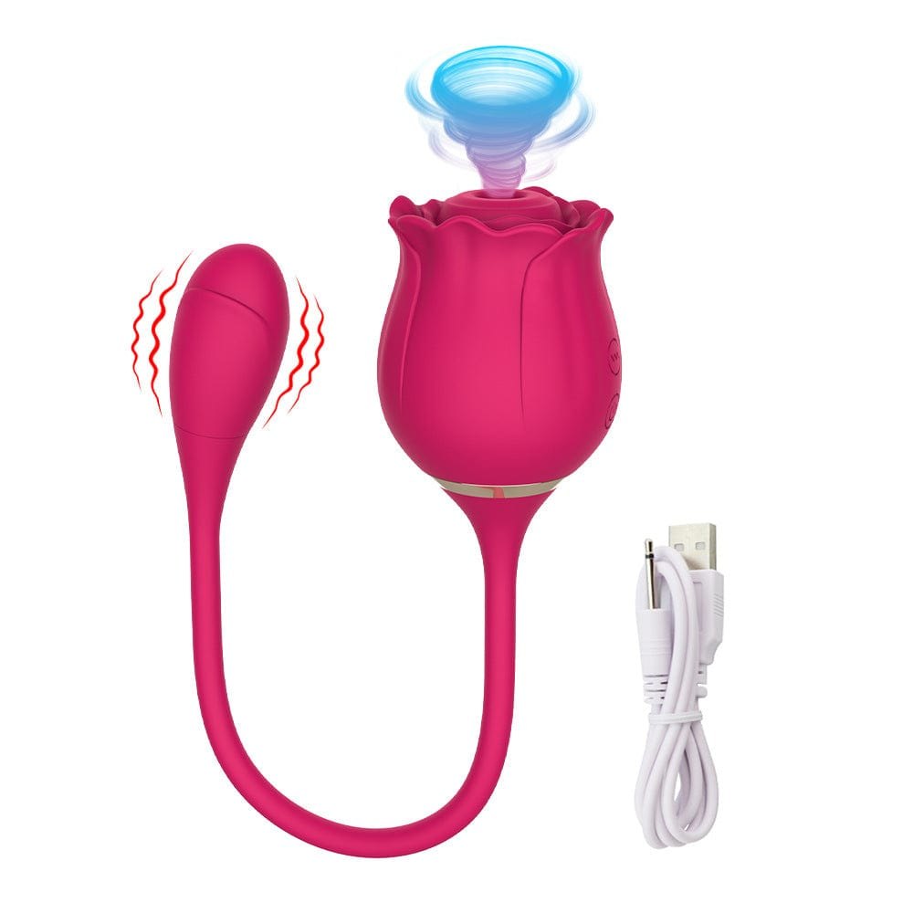 Red rose shaped silicone g-spot vibrator