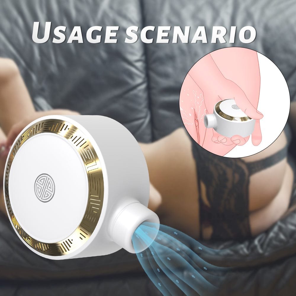 White and gold clitoral suction vibrator, photo 3
