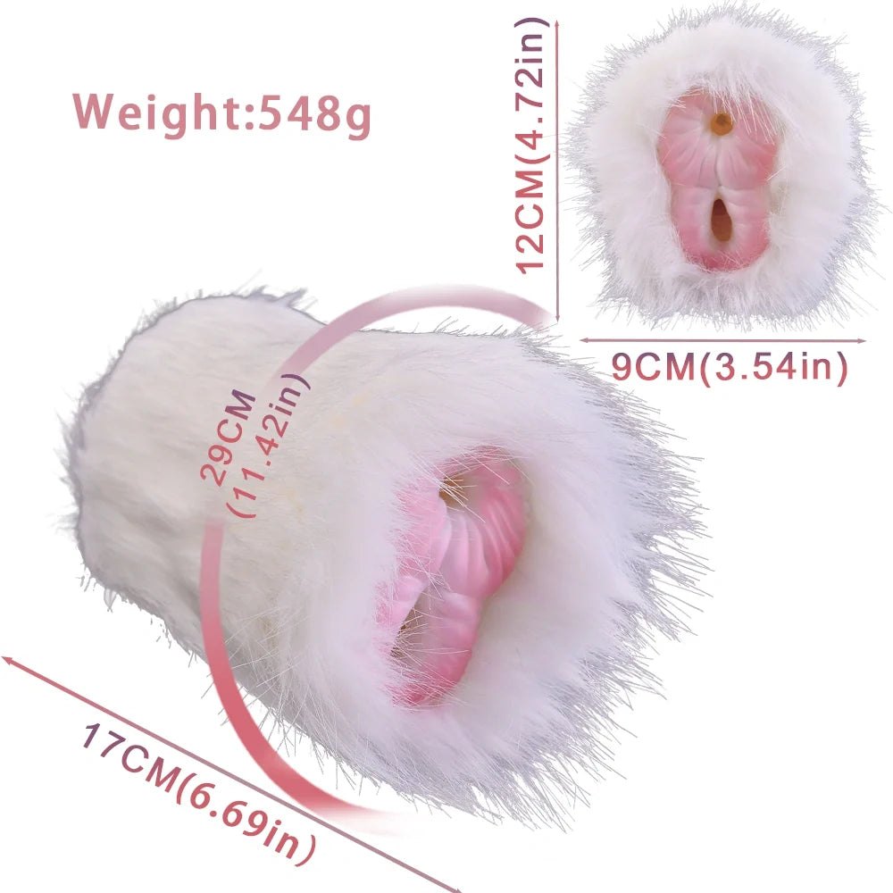 White fur masturbator, dual entry, photo 11