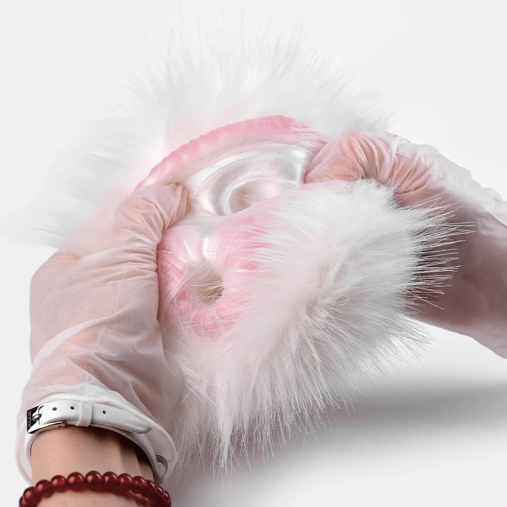 White fur masturbator, dual entry, photo 4