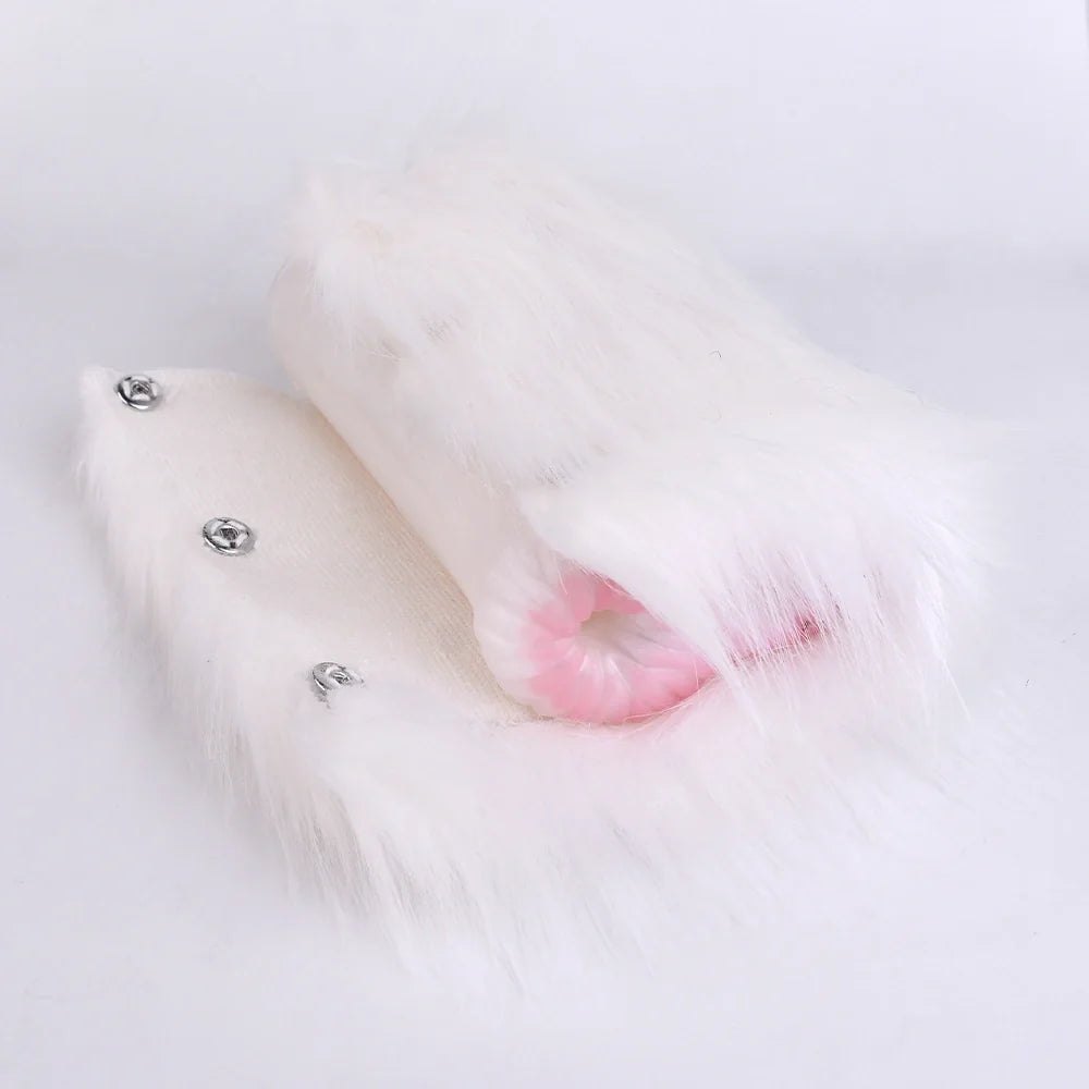 White fur masturbator, dual entry, photo 5
