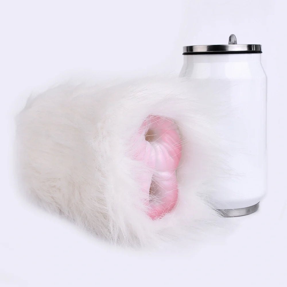 White fur masturbator, dual entry, photo 8