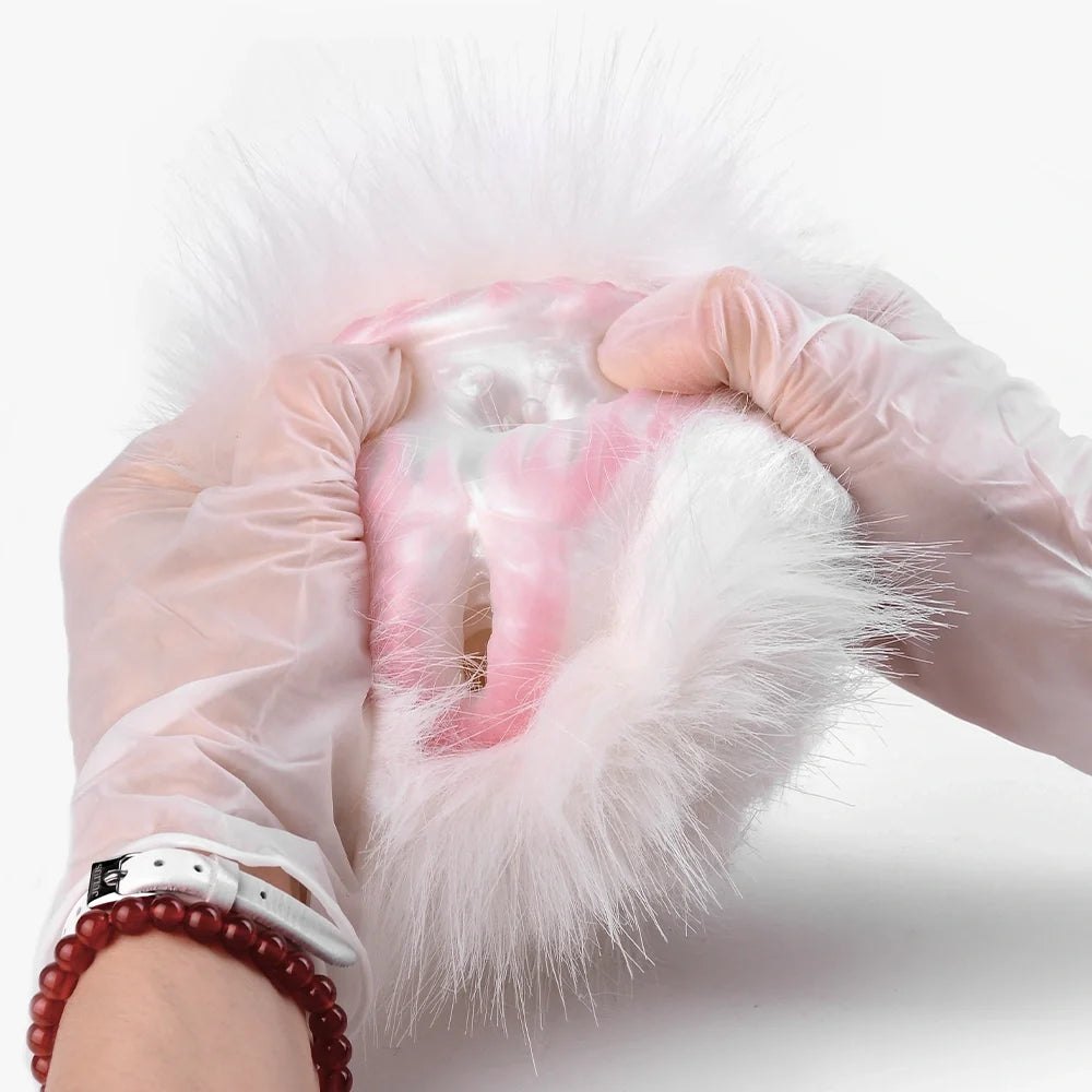 White fur masturbator, dual entry, photo 9