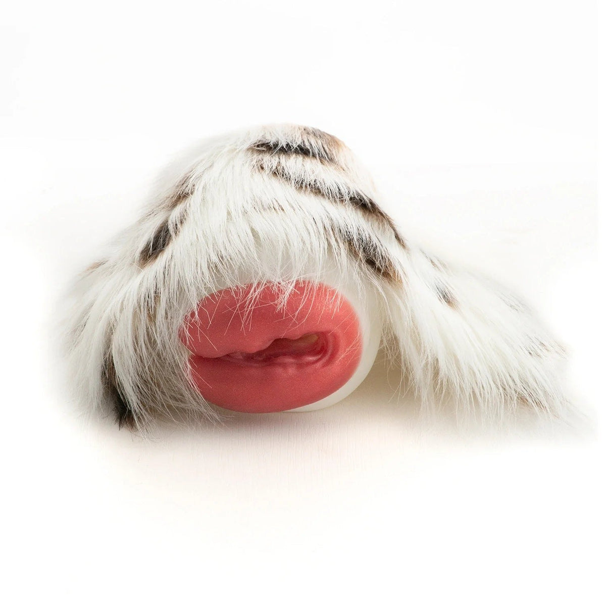 White spotted fur masturbator with pink mouth, photo 1