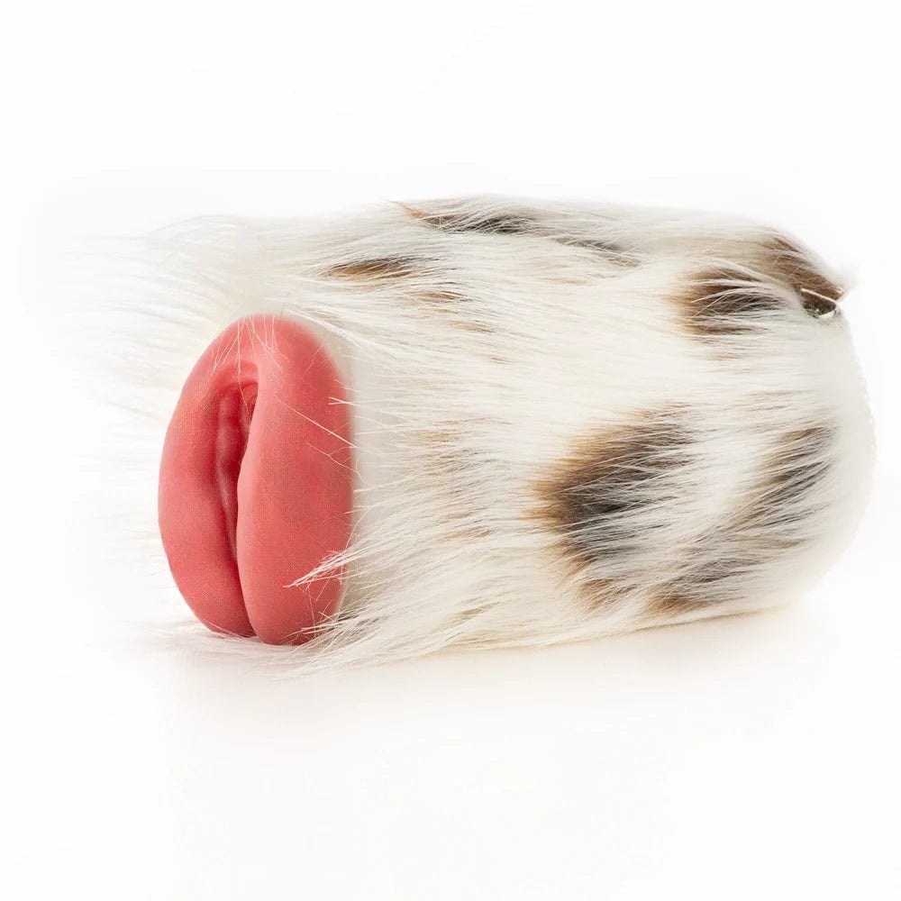 White spotted fur masturbator with pink mouth, photo 3
