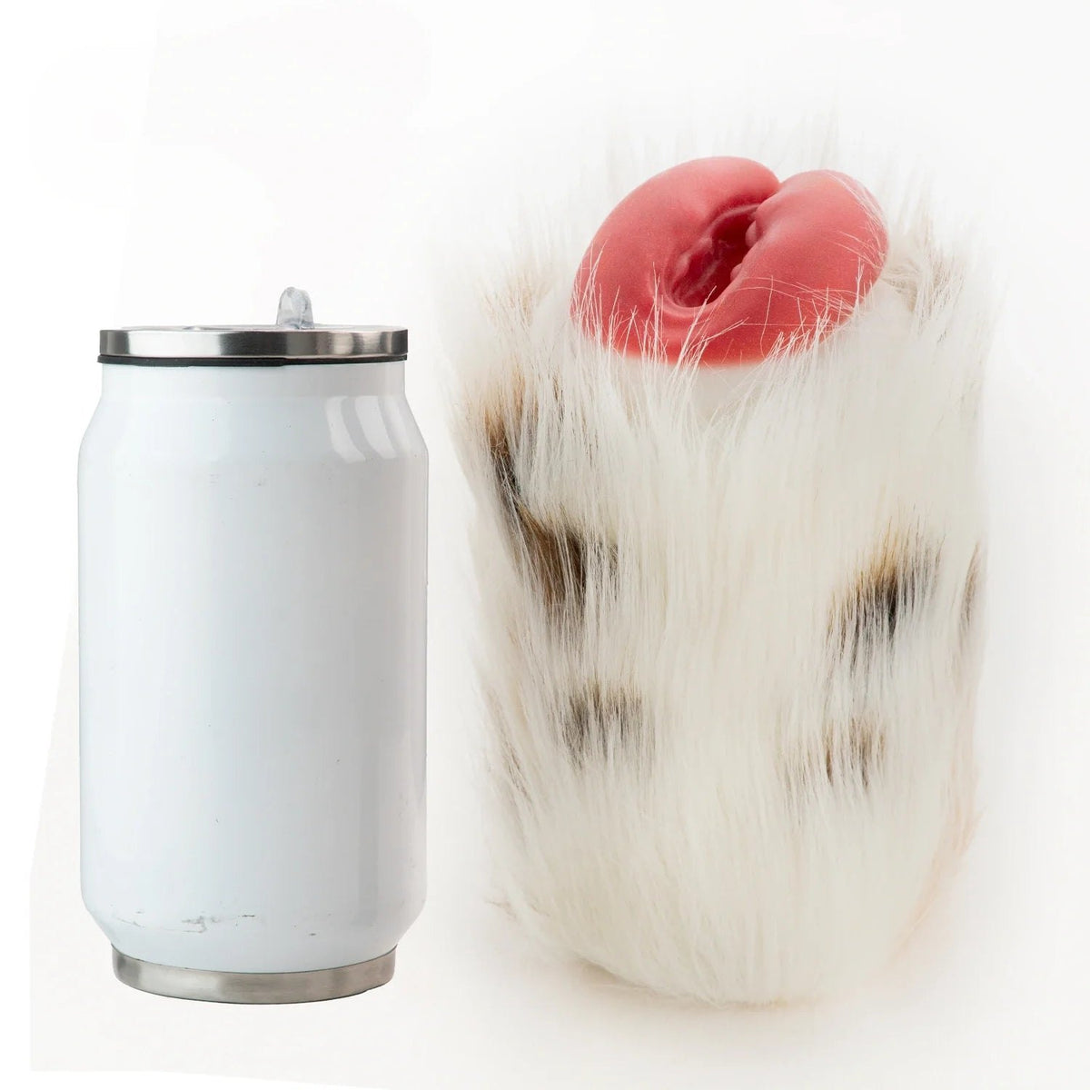 White spotted fur masturbator with pink mouth, photo 6