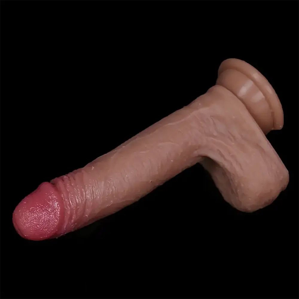 Flesh wide realistic silicone dildo, photo 2
