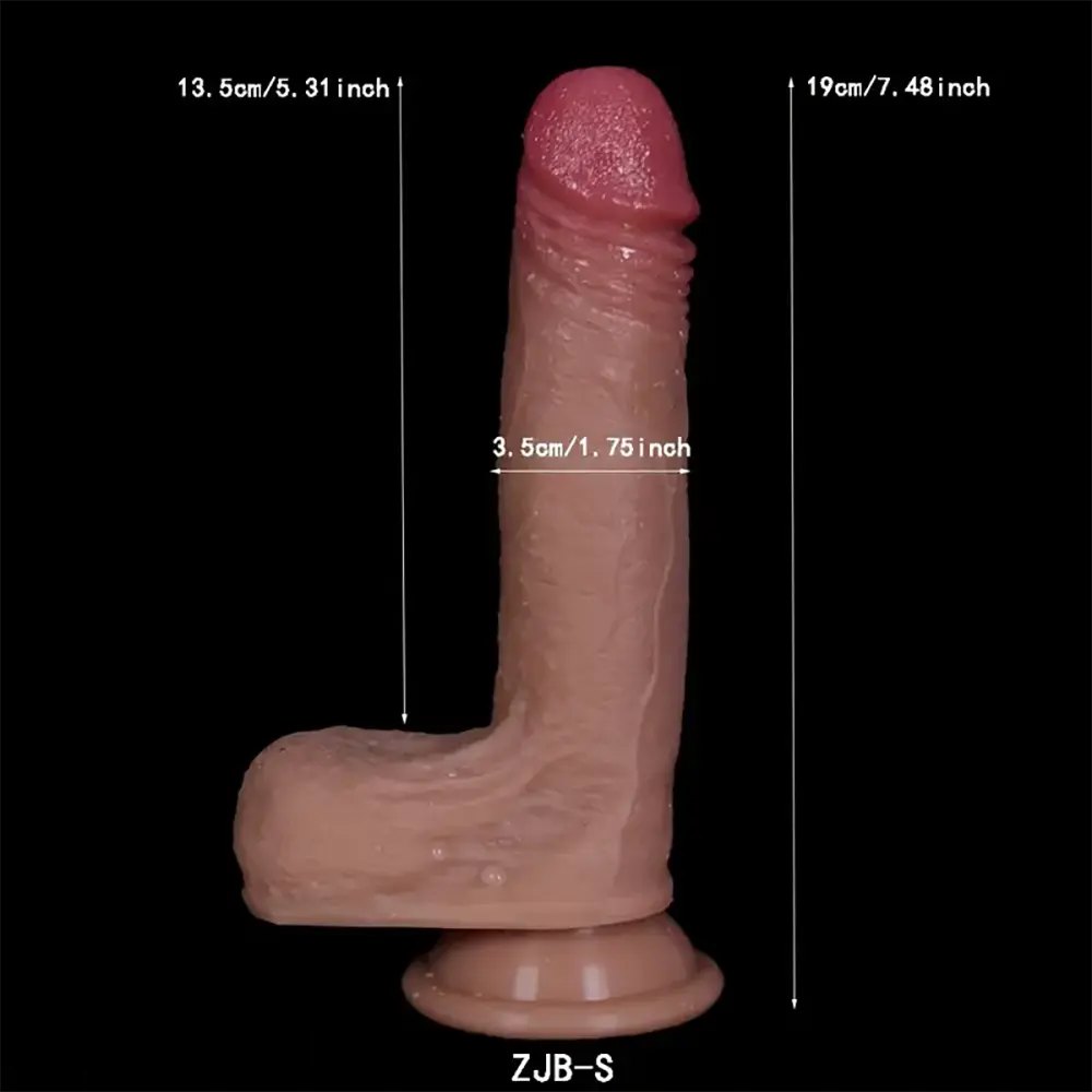 Flesh wide realistic silicone dildo, photo 6