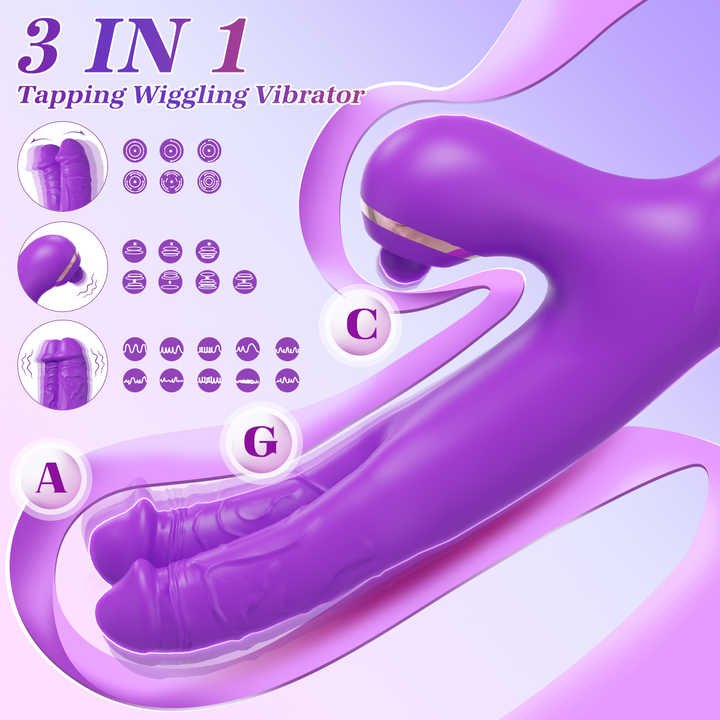 Purple silicone rabbit g-spot vibrator, photo 2