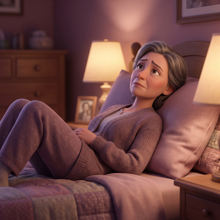 A woman lying back looking wistful and unsatisfied