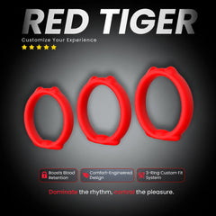 Red Tiger 3-Ring Set - product photo 1 - WildNightX 1
