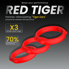 Red Tiger 3-Ring Set - product photo 2 - WildNightX 2