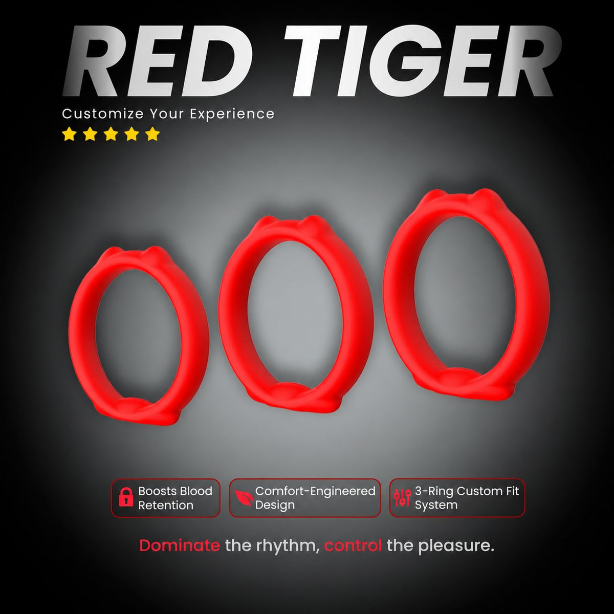 Red Tiger 3-Ring Set - how it works 1 - WildNightX
