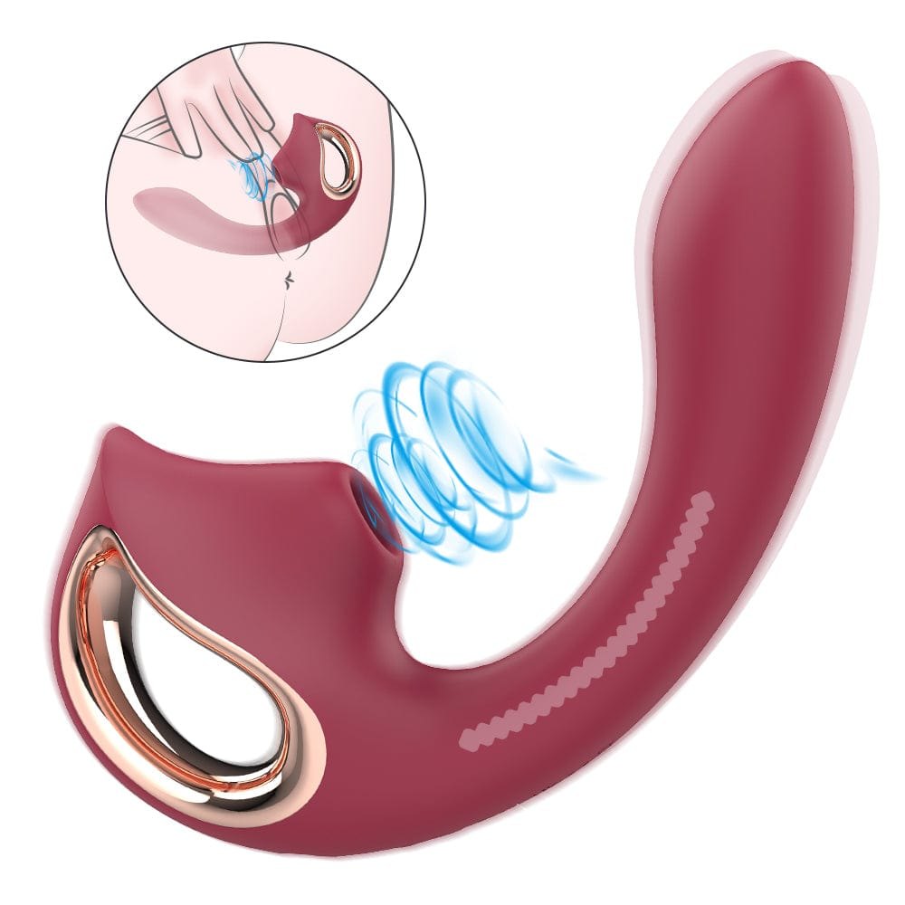 Wine red g-spot clitoral suction vibrator, photo 1
