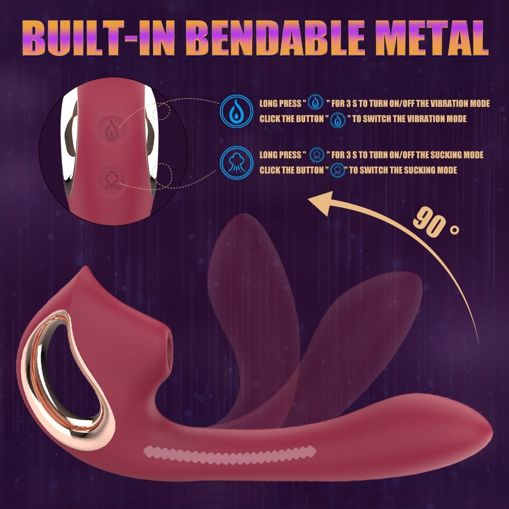 Wine red g-spot clitoral suction vibrator, photo 10