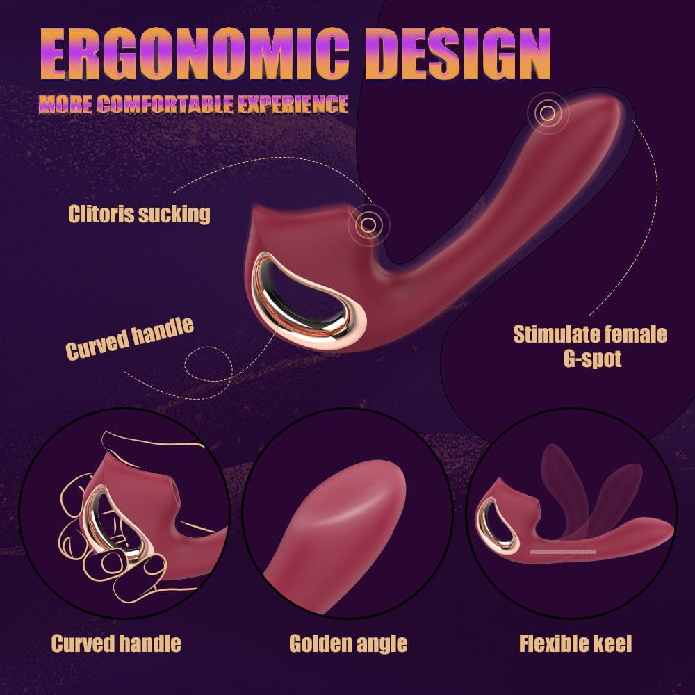 Wine red g-spot clitoral suction vibrator, photo 11