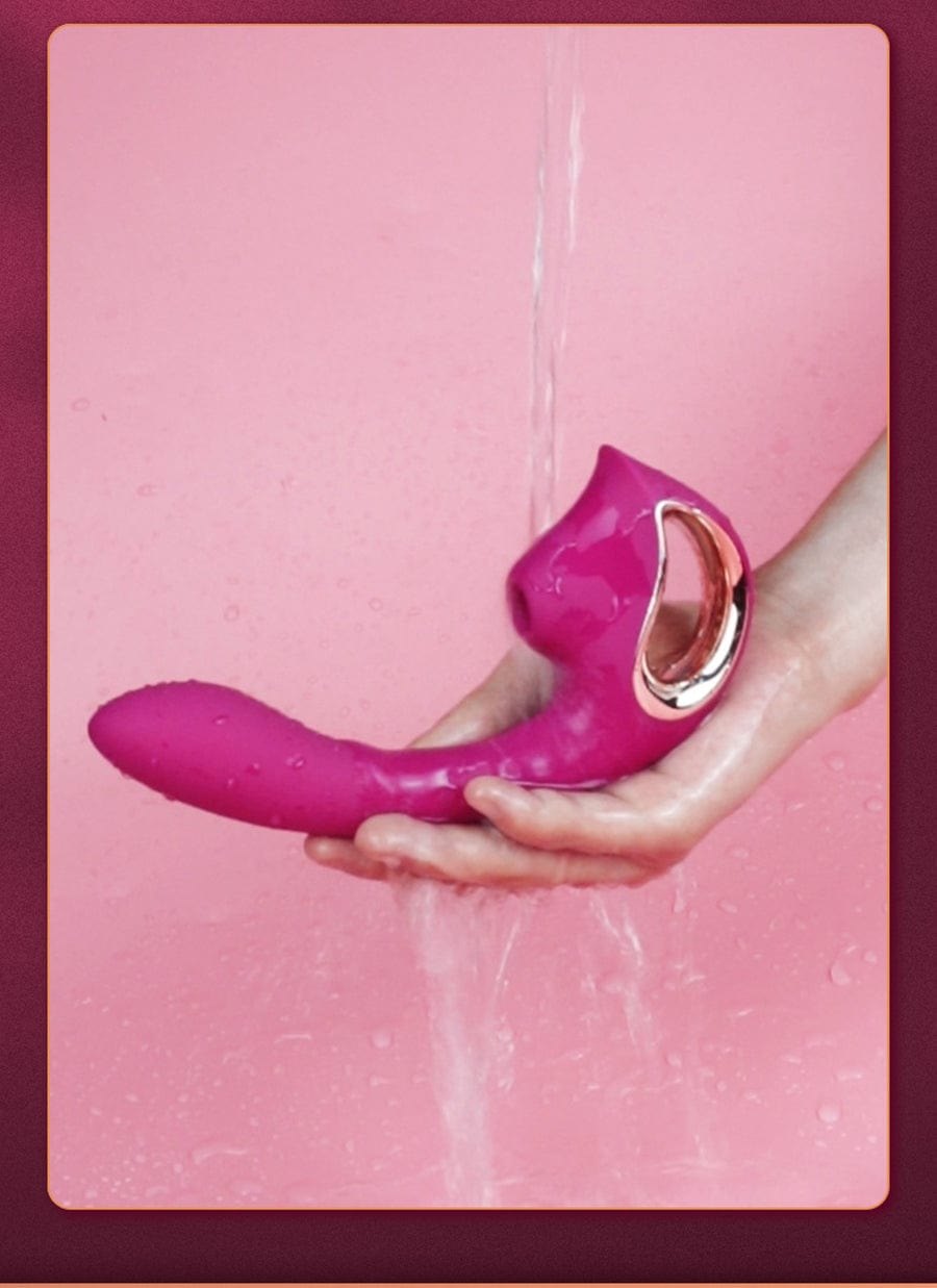 Wine red g-spot clitoral suction vibrator, photo 12