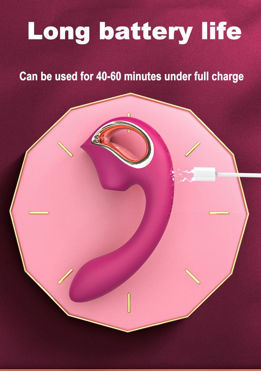 Wine red g-spot clitoral suction vibrator, photo 13