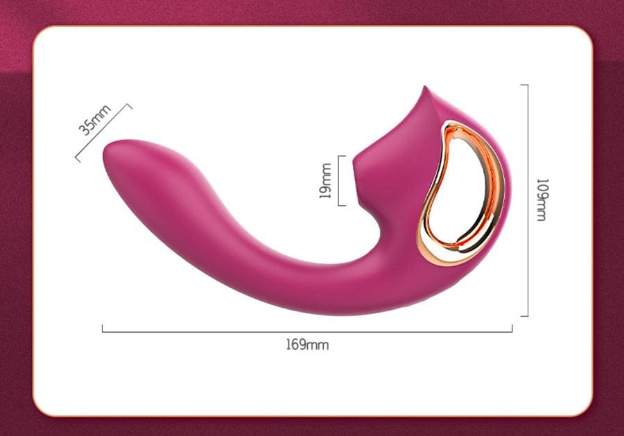 Wine red g-spot clitoral suction vibrator, photo 14
