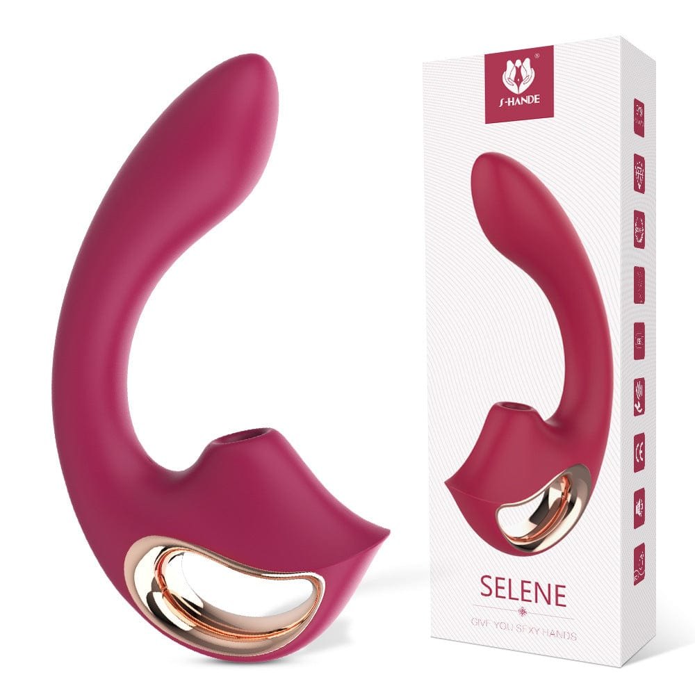 Wine red g-spot clitoral suction vibrator, photo 16