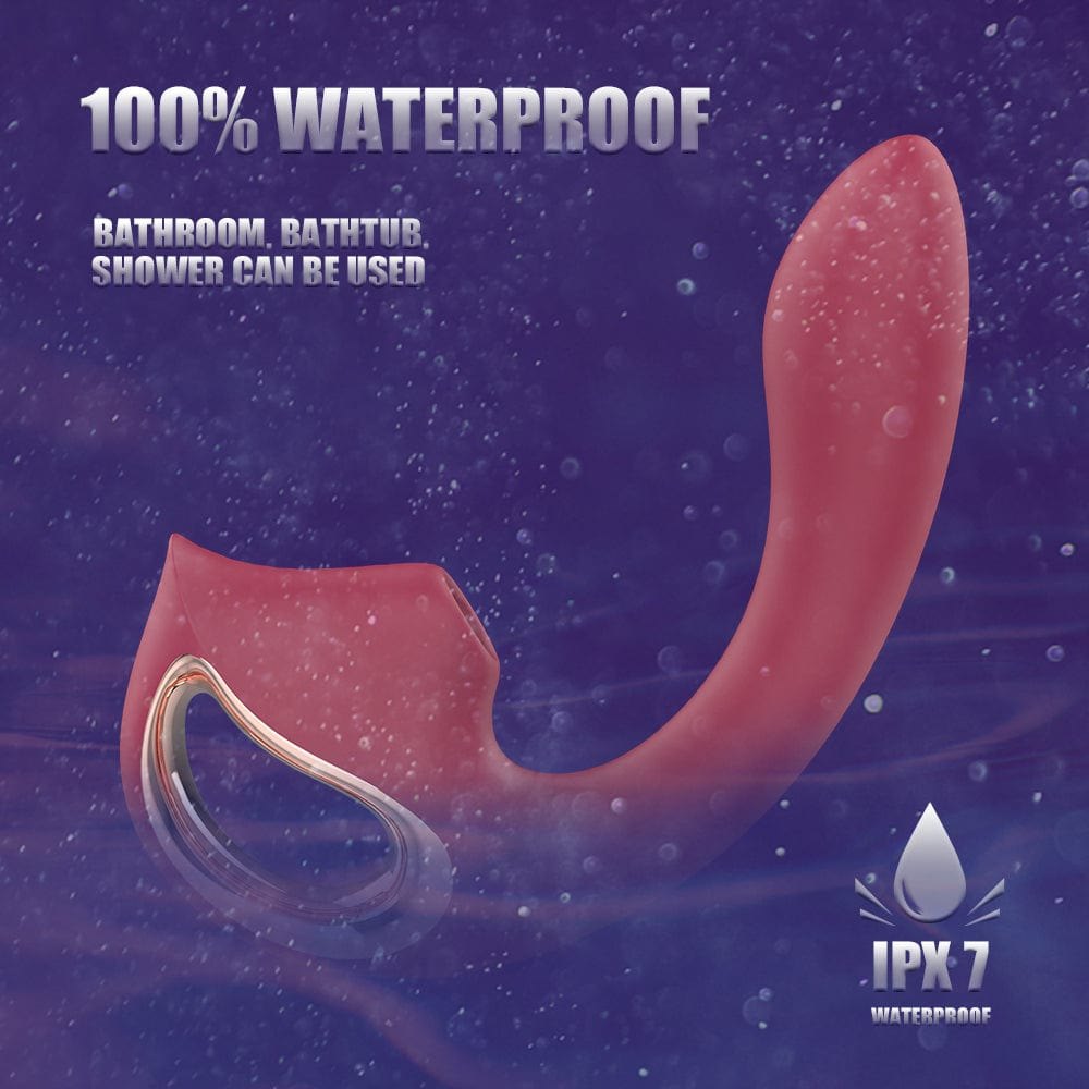 Wine red g-spot clitoral suction vibrator, photo 2