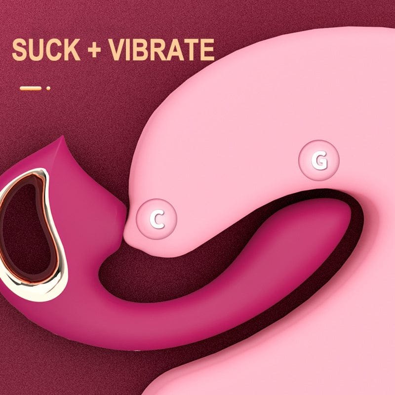 Wine red g-spot clitoral suction vibrator, photo 6
