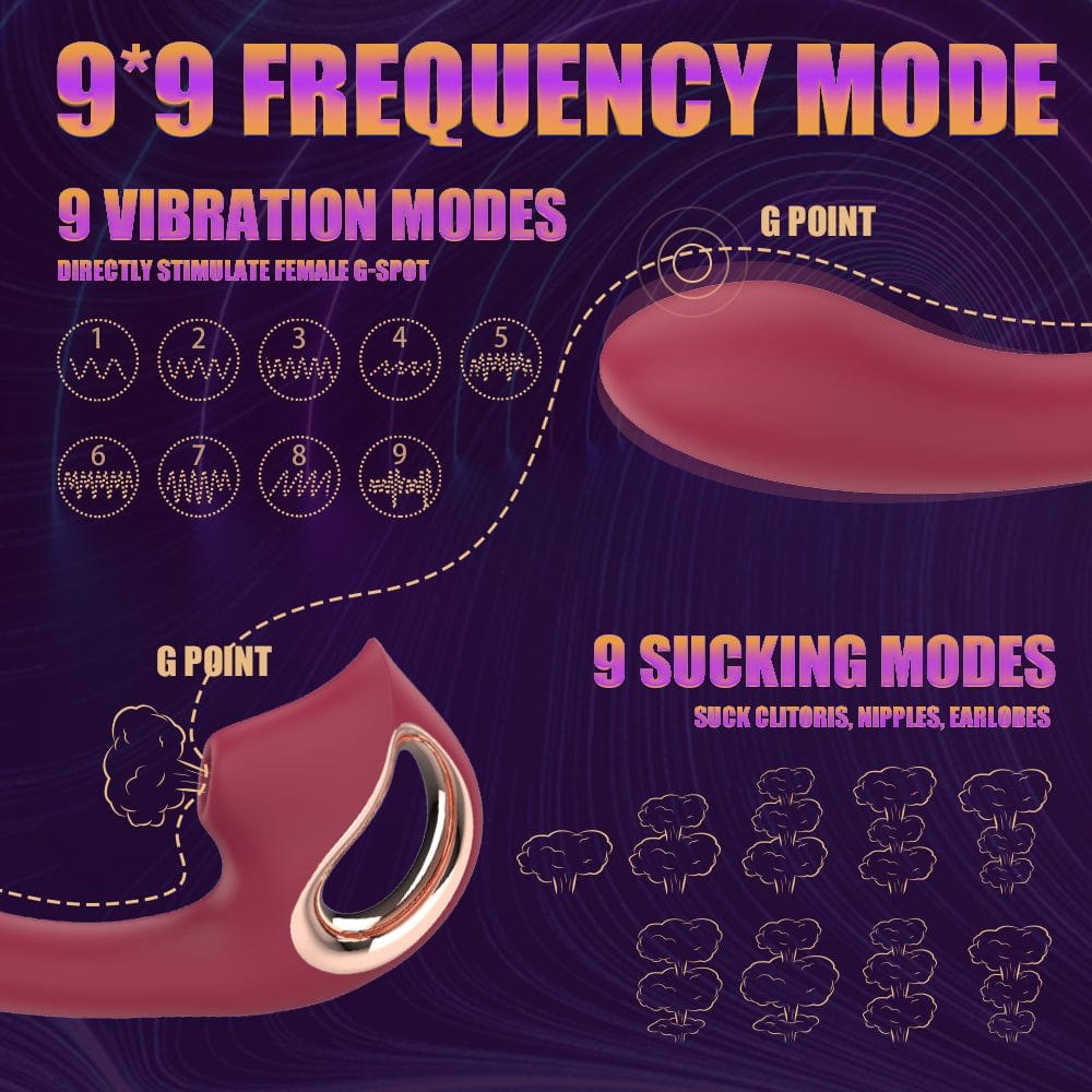 Wine red g-spot clitoral suction vibrator, photo 8