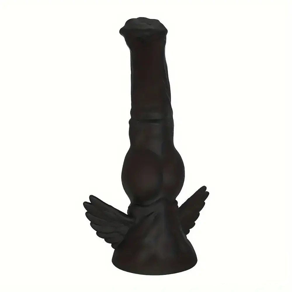 Black winged fantasy silicone dildo, photo 2