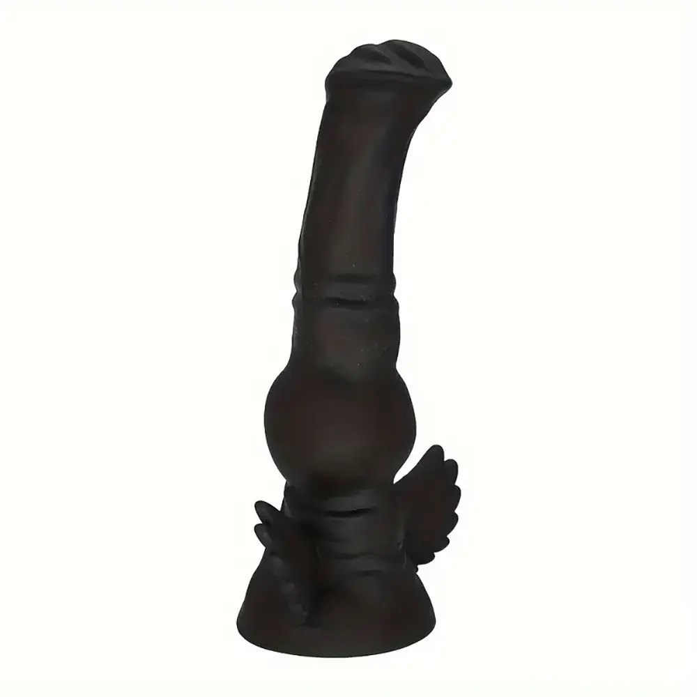 Black winged fantasy silicone dildo, photo 3