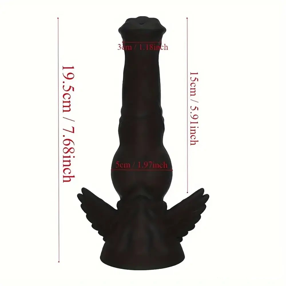 Black winged fantasy silicone dildo, photo 6