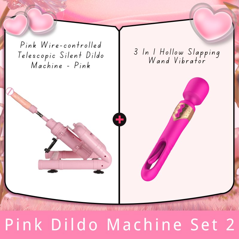Pink Dildo Machine Set 2 telescopic sex machine