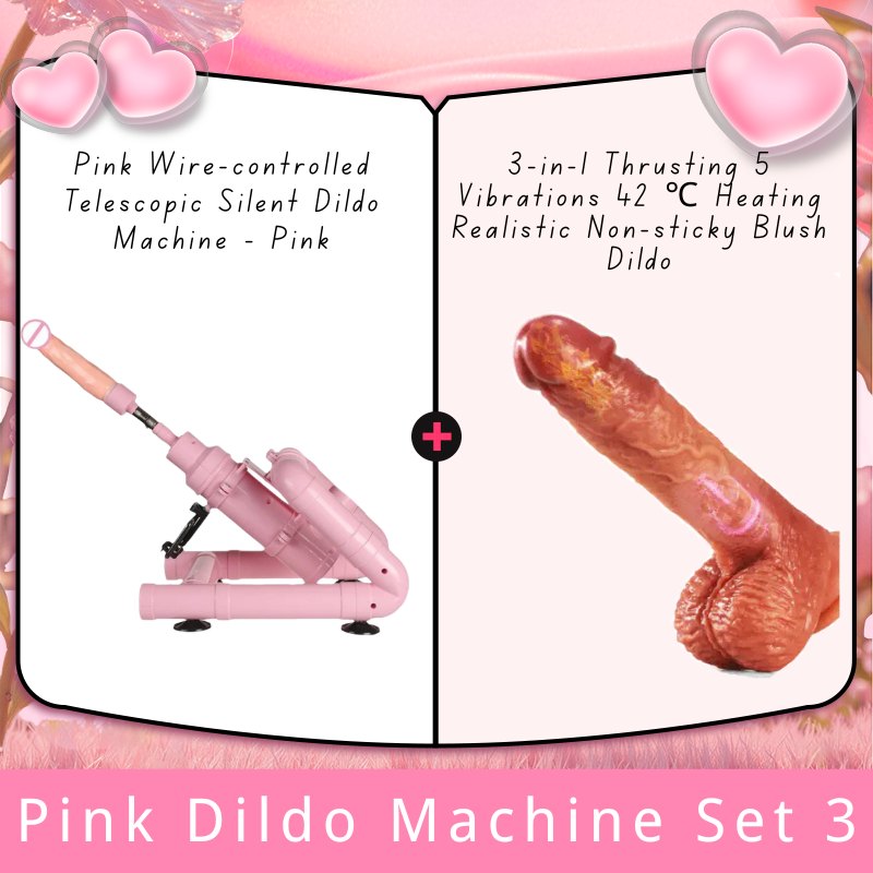 Pink Dildo Machine Set 3 telescopic sex machine