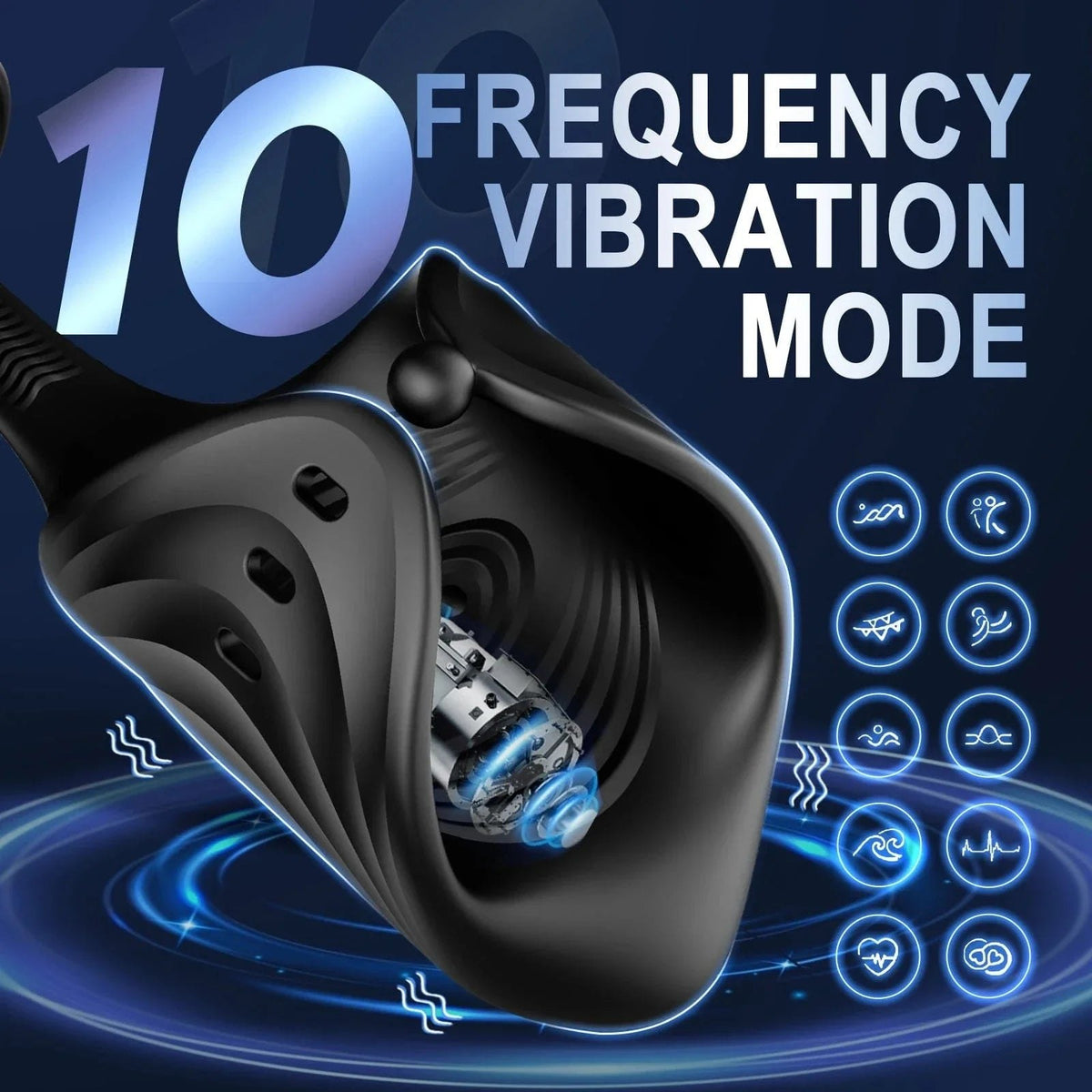 Wireless app controlled silicone glans massager with adjustable straps, photo 2