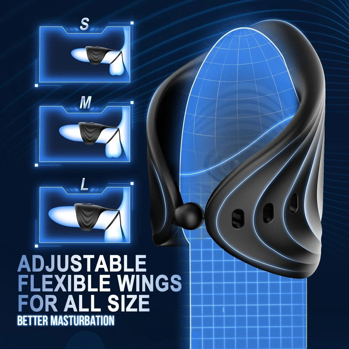 Wireless app controlled silicone glans massager with adjustable straps, photo 6