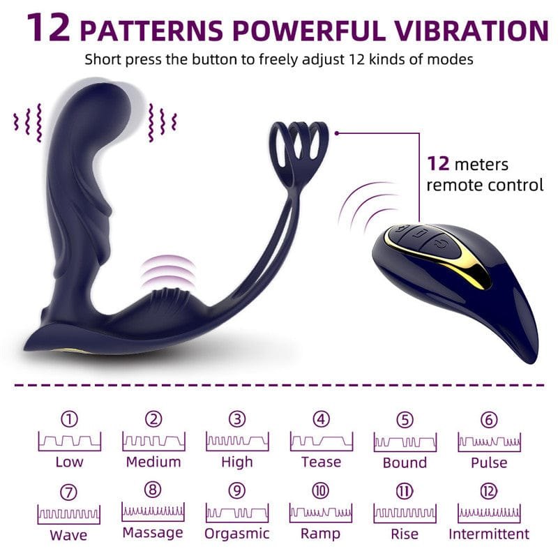 Blue wireless remote prostate cock ring, photo 2