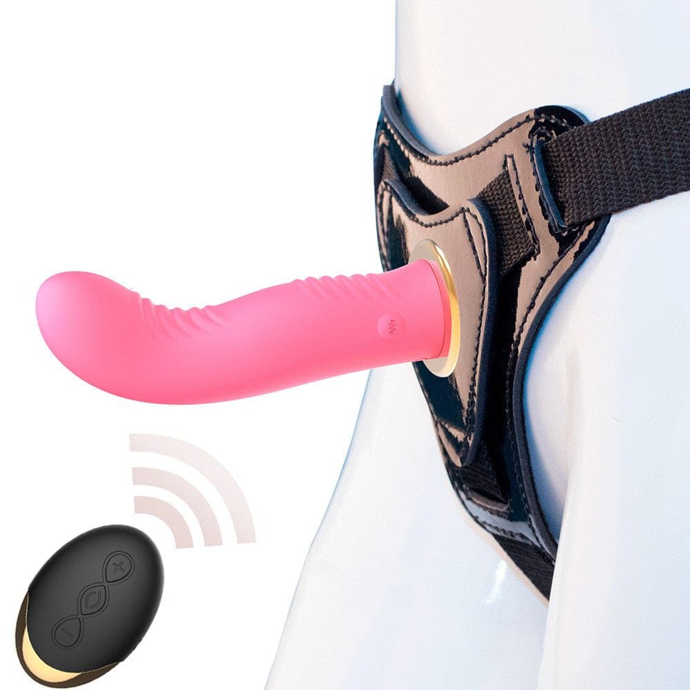 Strap-on harness dildo vibrator with wireless remote, photo 1