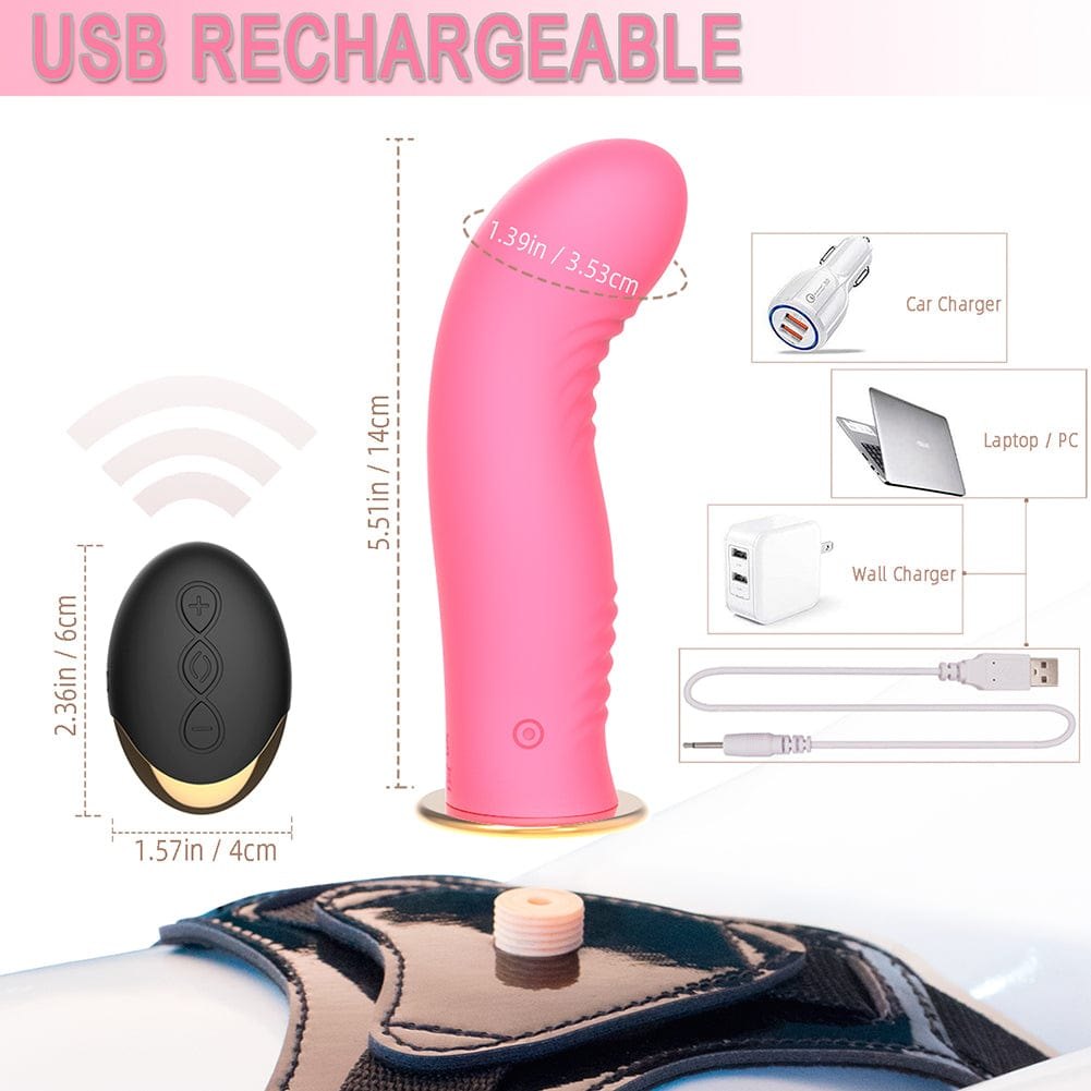 Strap-on harness dildo vibrator with wireless remote, photo 6