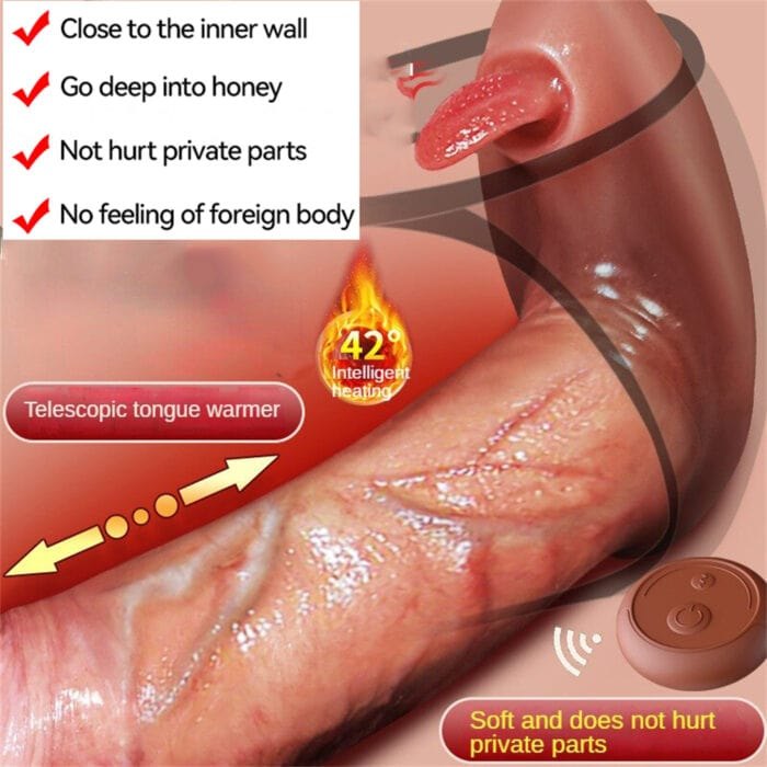 Brown realistic thrusting vibrating dildo with remote, photo 5