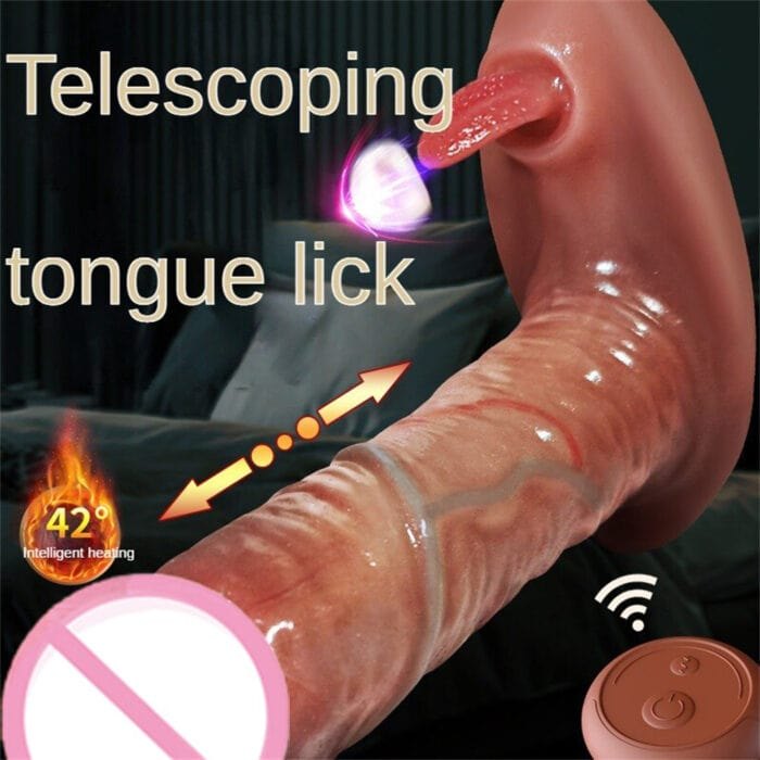 Brown realistic thrusting vibrating dildo with remote, photo 6